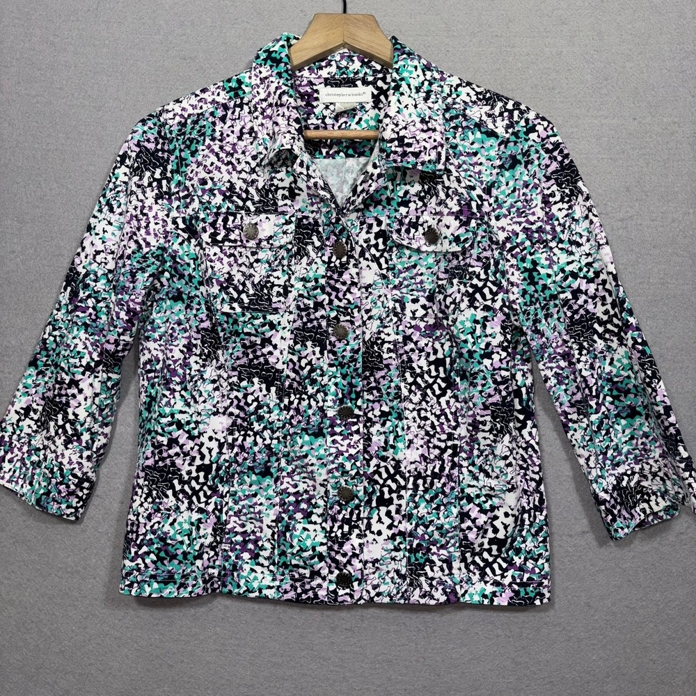 Christopher Banks Abstract Floral Statement Blazer Jacket‎ Size Medium